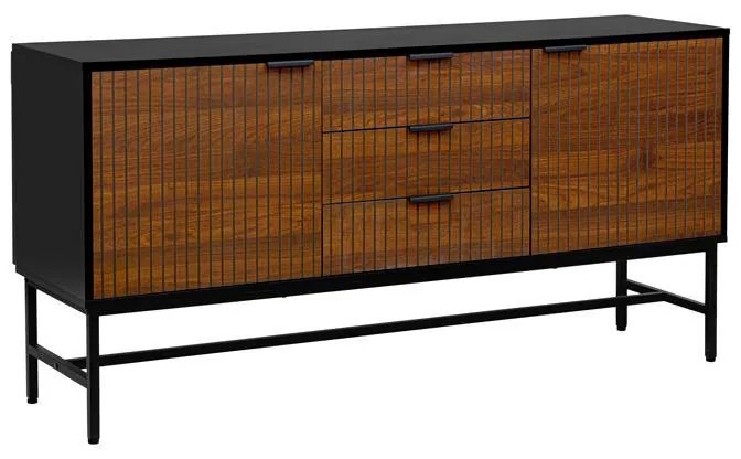 Κομότα - Μπουφές FL2405 Fylliana Μαύρο - Grey Oak 150x40x75 εκ. 150x40x75 εκ.