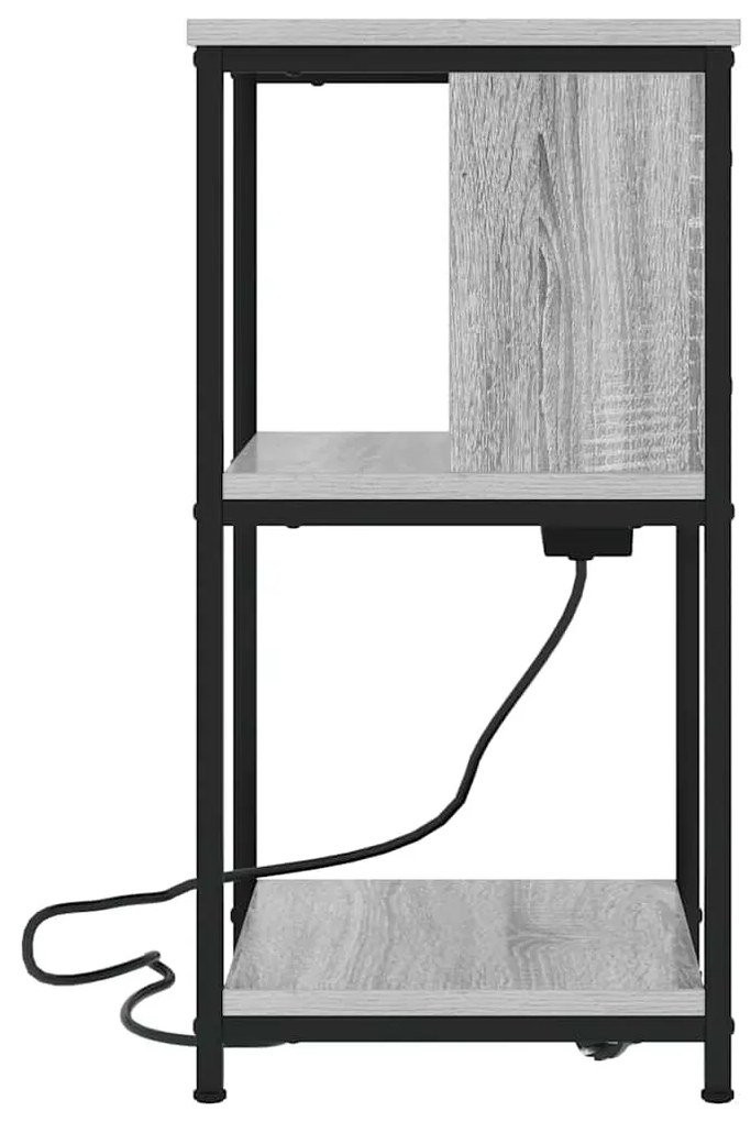 vidaXL Κομοδίνο Γκρι sonoma 38 x 31 x 61 εκ Επεξεργασμένο ξύλο