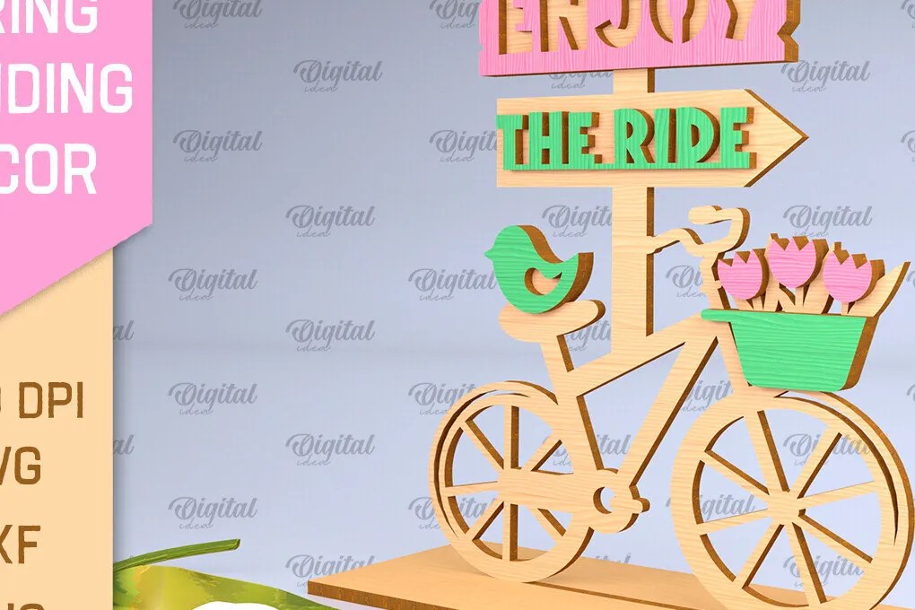 Σετ των 2 Intra απο ξύλο plywood 3mm-4mm πάχος τρισδιάστατη όρθια διακόσμηση με ελατήριο Δίασταση 30x20 cm INTRAFABR-93644878