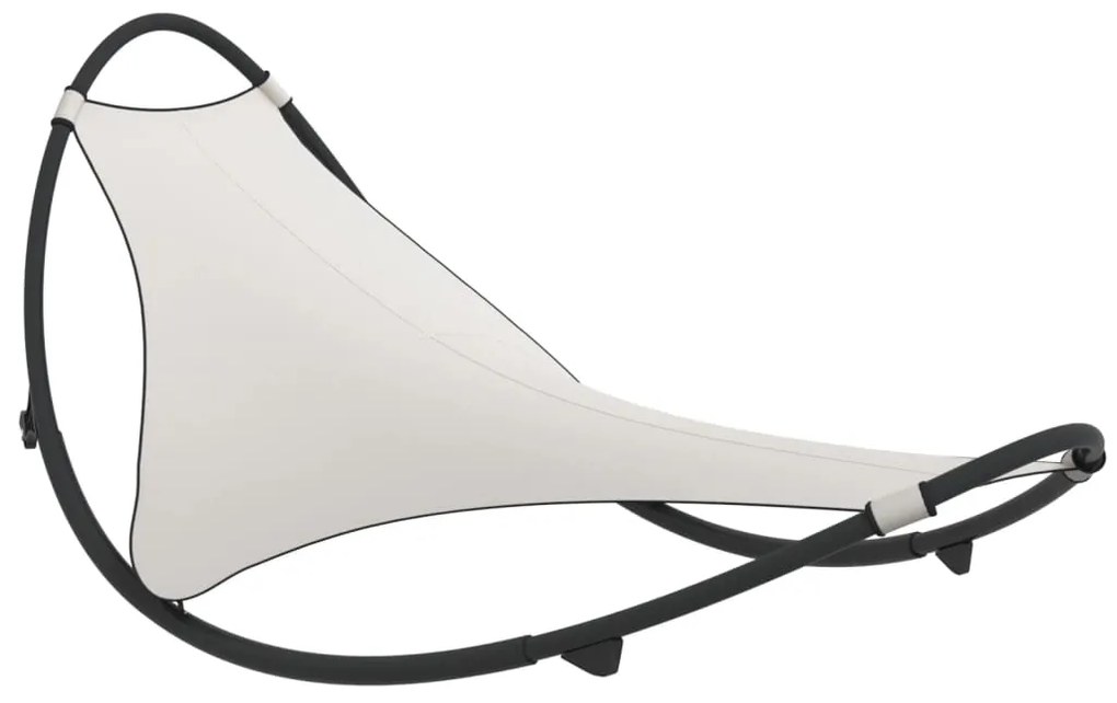 vidaXL Ξαπλώστρα Κουνιστή με Ροδάκια Κρεμ Ατσάλι & Ύφασμα Textilene