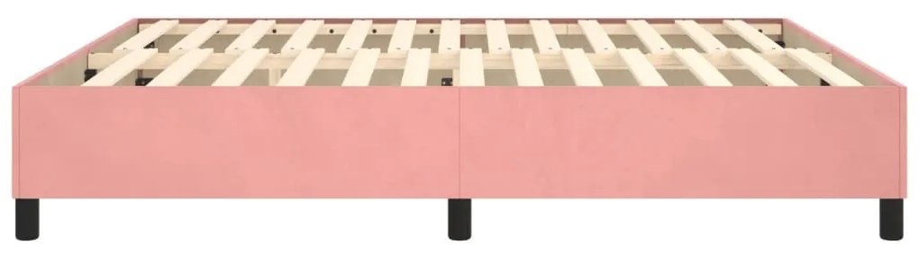 Πλαίσιο Κρεβατιού Ροζ 200x200 εκ. Βελούδινο - Ροζ