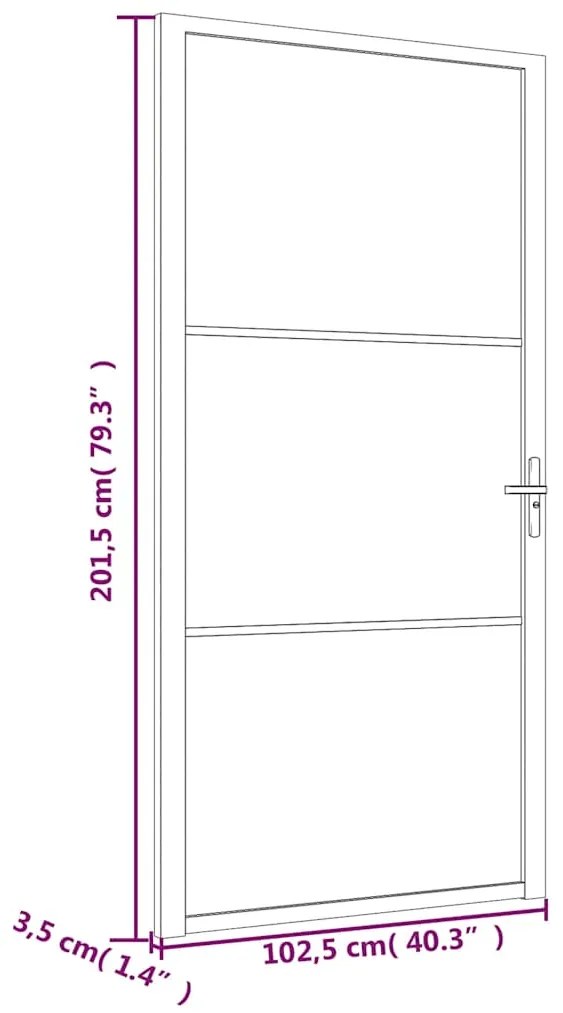 vidaXL Εσωτερική Πόρτα 102,5x201,5 εκ. Λευκή ESG Γυαλί και Αλουμίνιο