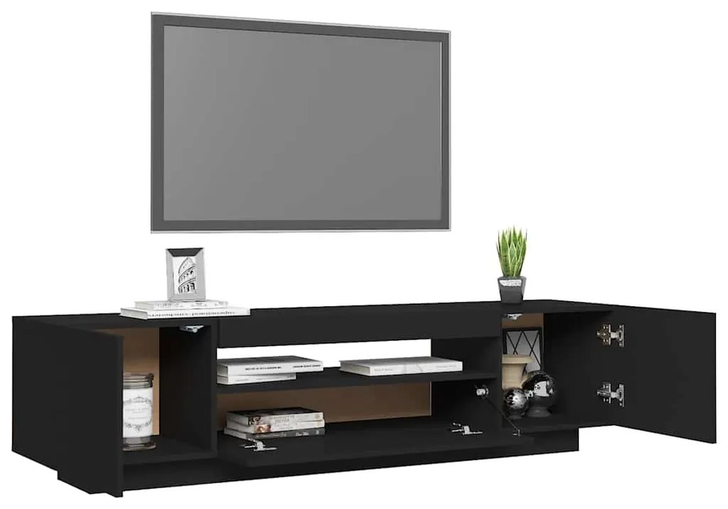 vidaXL Έπιπλο Τηλεόρασης με LED Μαύρο 160x35x40 εκ.