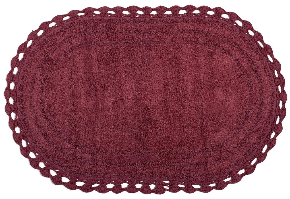 Πατάκι Μπάνιου (60x100) Silk Fashion Οβάλ Burgundy