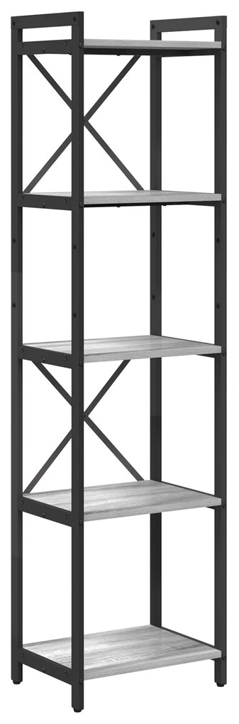 vidaXL Βιβλιοθήκη Γκρι sonoma 40 x 30 x 153 εκ Επεξεργασμένο ξύλο
