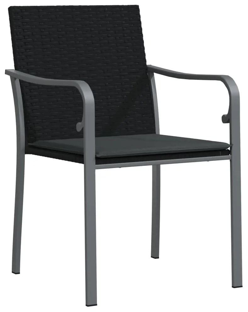 vidaXL Σετ Τραπεζαρίας Κήπου 5 τεμ. Συνθ. Ρατάν / Ατσάλι με Μαξιλάρια