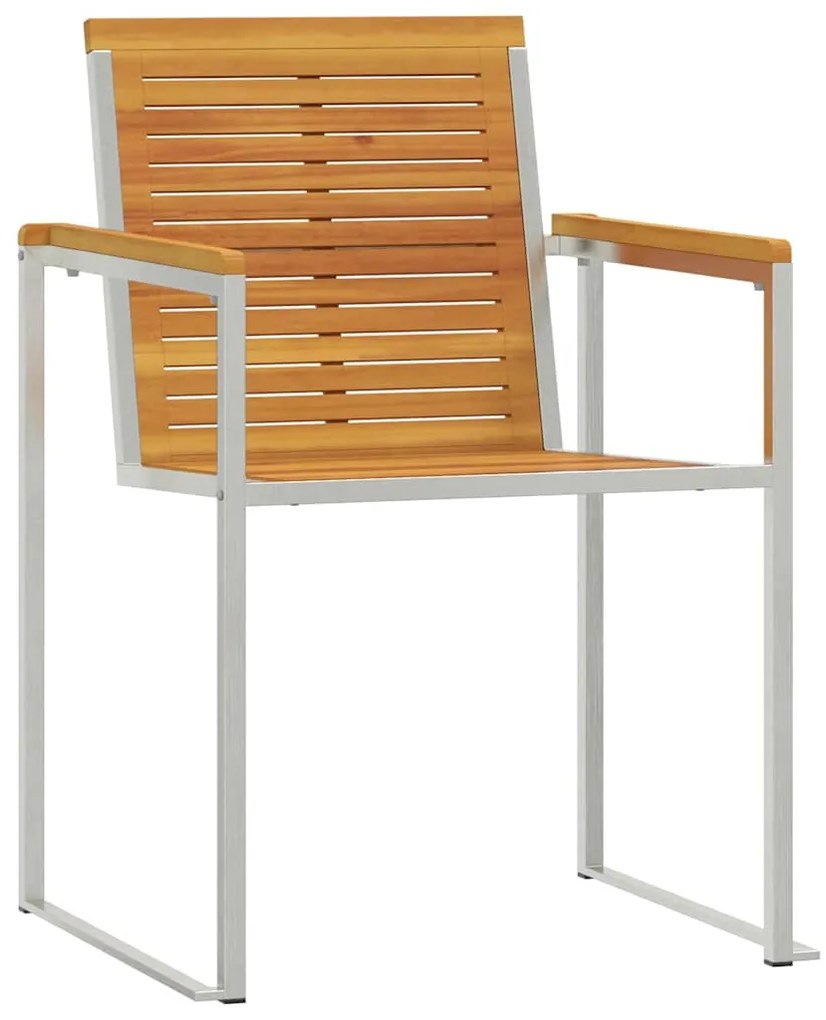vidaXL Ξαπλώστρα 3 pcs Καφέ 200 x 60 x 88εκ Μασίφ ξύλο ακακίας