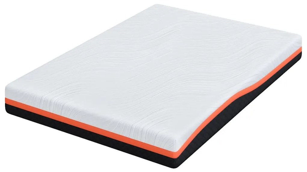 vidaXL Στρώμα Λευκό και Μαύρο 140 x 190 cm Αφρός Εμποτισμένος με Gel