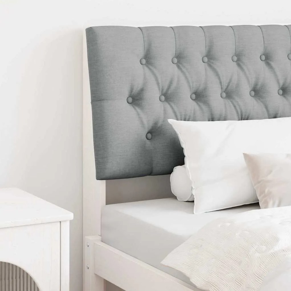 vidaXL Ταπετσαρισμένο κεφαλάρι Ανοιχτό γκρι 100 cm