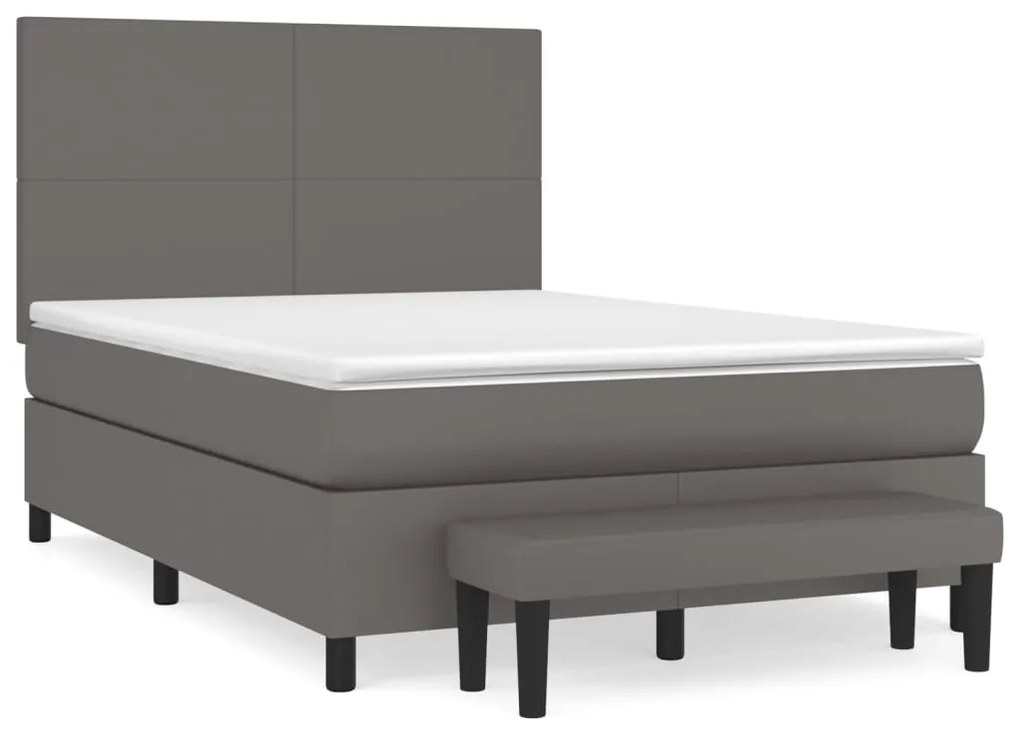 ΚΡΕΒΑΤΙ BOXSPRING ΜΕ ΣΤΡΩΜΑ ΓΚΡΙ 140X200ΕΚ. ΑΠΟ ΣΥΝΘΕΤΙΚΟ ΔΕΡΜΑ 3137549