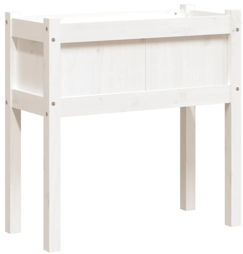 vidaXL Ζαρντινιέρες με Πόδια Λευκή 70x31x70 εκ από Μασίφ Ξύλο Πεύκου