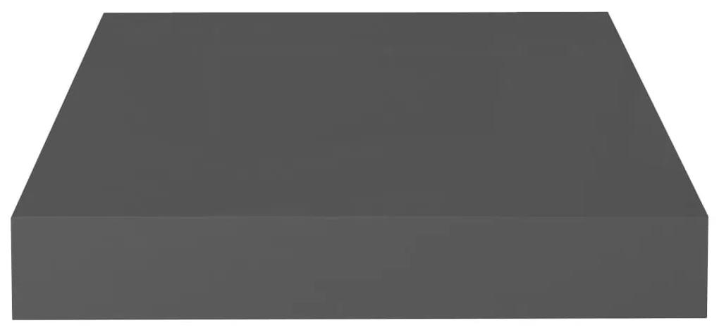 Ράφια Τοίχου Γυαλιστερά Γκρι 4 Τεμάχια 23x23,5x3,8 εκ. MDF - Γκρι