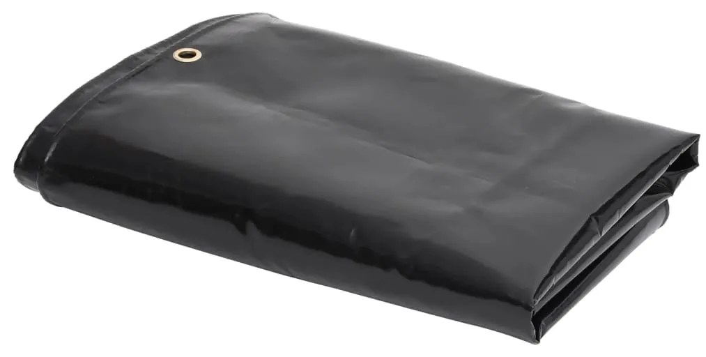 vidaXL Μουσαμάς Μαύρος 650 γρ./μ.² 4 x 6 μ.