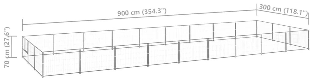 vidaXL Σπιτάκι Σκύλου Ασημί 27 μ² Ατσάλινο