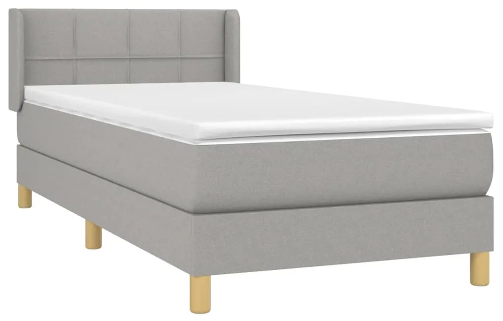 ΚΡΕΒΑΤΙ BOXSPRING ΜΕ ΣΤΡΩΜΑ ΑΝΟΙΧΤΟ ΓΚΡΙ 90X190 ΕΚ. ΥΦΑΣΜΑΤΙΝΟ 3130233