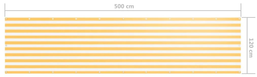 Διαχωριστικό Βεράντας Λευκό/Κίτρινο 120 x 500 εκ. Ύφασμα Oxford - Πολύχρωμο