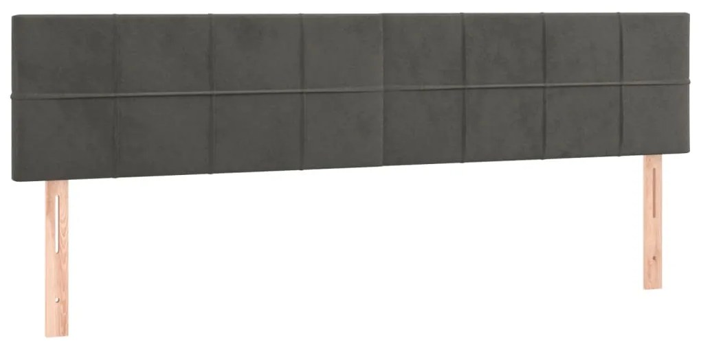 vidaXL Κεφαλάρια Κρεβατιού 2 τεμ.Σκούρο Γκρι 100x5x78/88 εκ. Βελούδινο