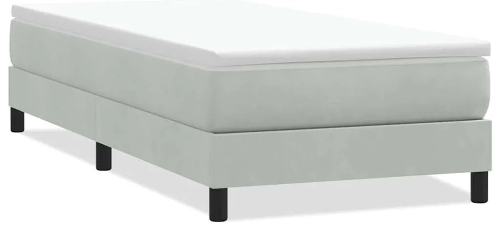 vidaXL Box Spring κρεβάτι χωρίς στρώμα ανοιχτό γκρι Βελούδινο