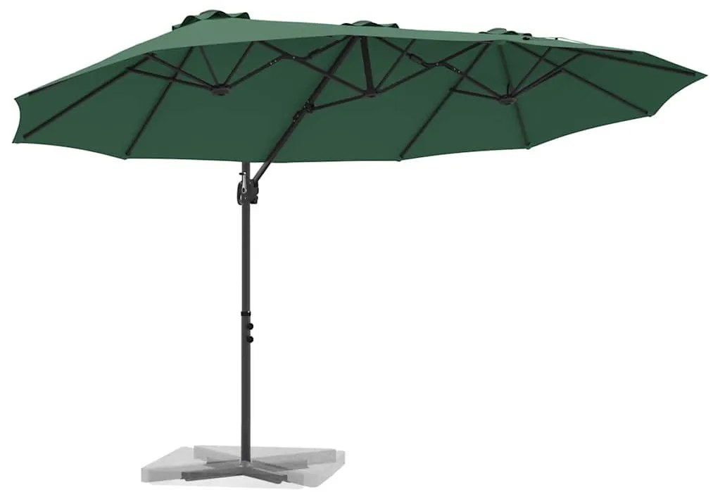 vidaXL Ομπρέλα ηλίου Πράσινο 372 x 198 x 243 εκ