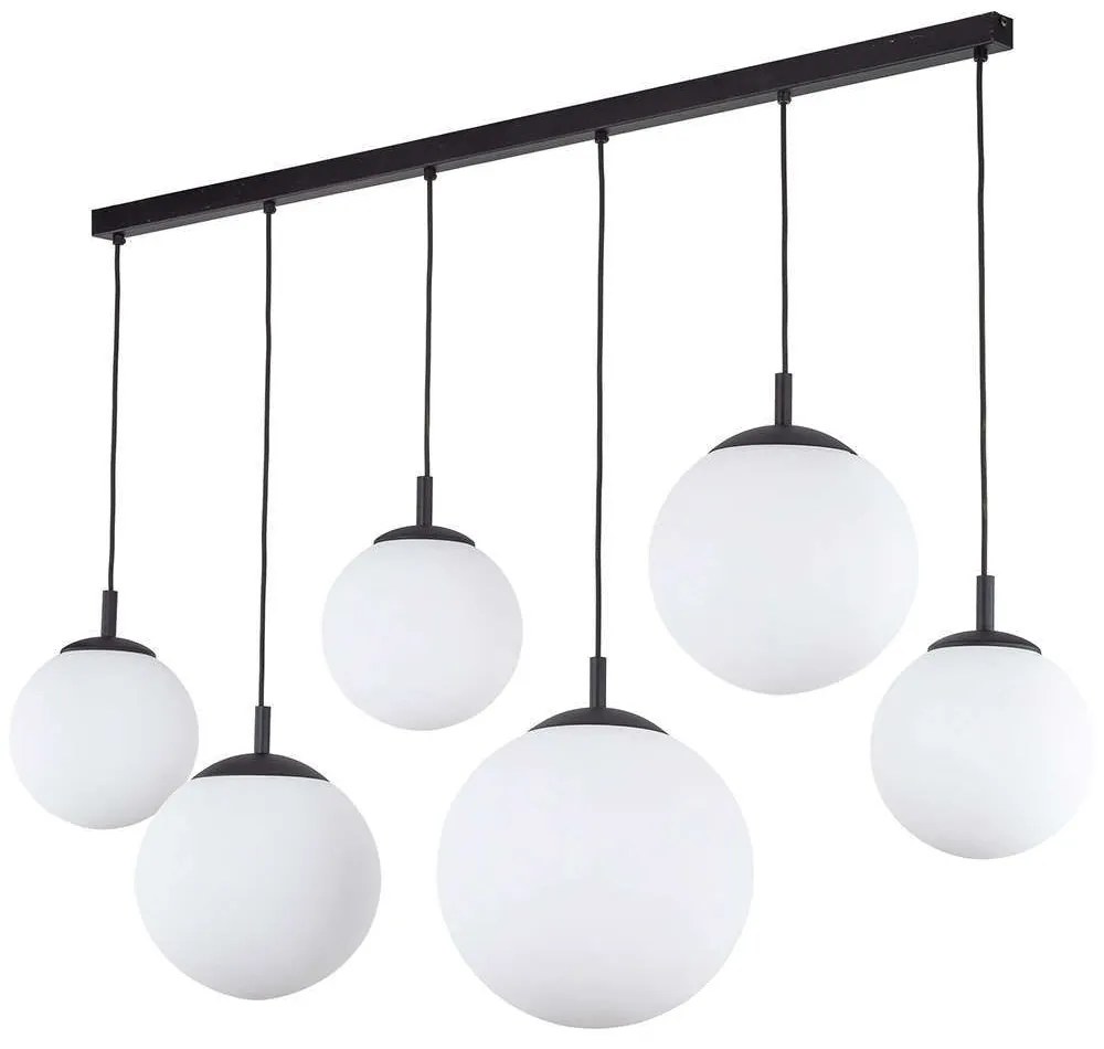 Φωτιστικό Οροφής - Ράγα Esme 4792 130x3x150cm 6xE27 15W Black-White TK Lighting