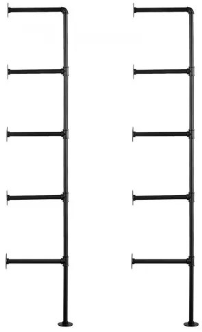 VEVOR Industrial Pipe Shelf 5 Tier 2PCS 9.84in W Wall-Mount Planks NOT Included