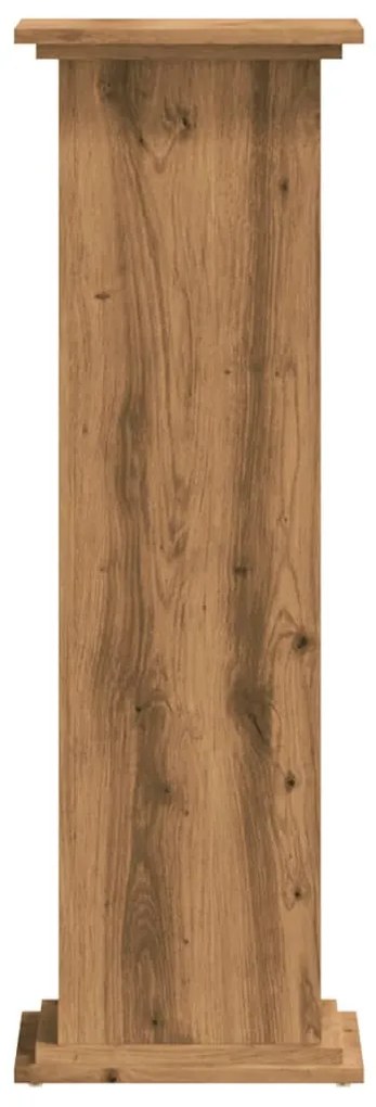 vidaXL Βάσεις Φυτών Αρτισιανή Δρυς 33x33x100 εκ. Επεξ. Ξύλο