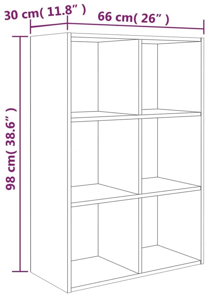 Βιβλιοθήκη/Βοηθητικό Ντουλάπι Γκρι sonoma 66x30x98εκ. Επεξ Ξύλο - Γκρι