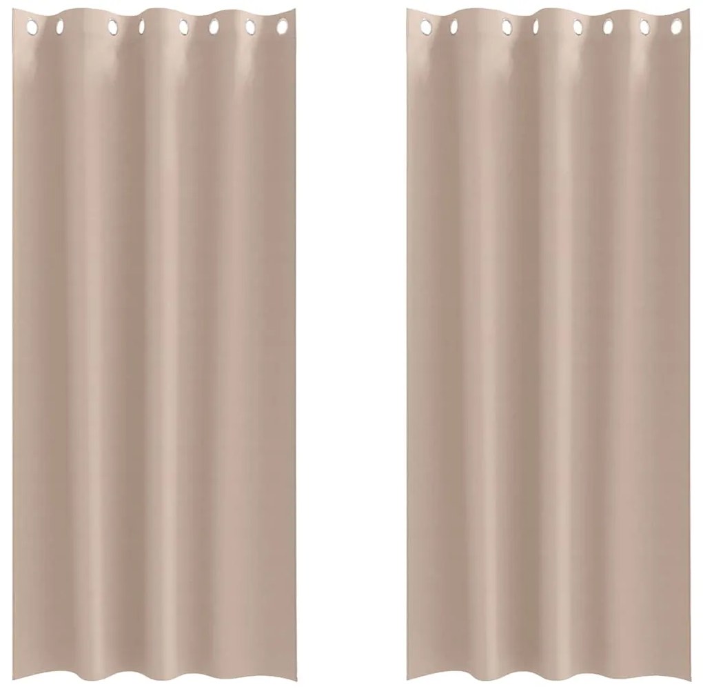 vidaXL Κουρτίνες Μαύρης Ύφανσης με Δαχτυλίδια 2 pcs Taupe
