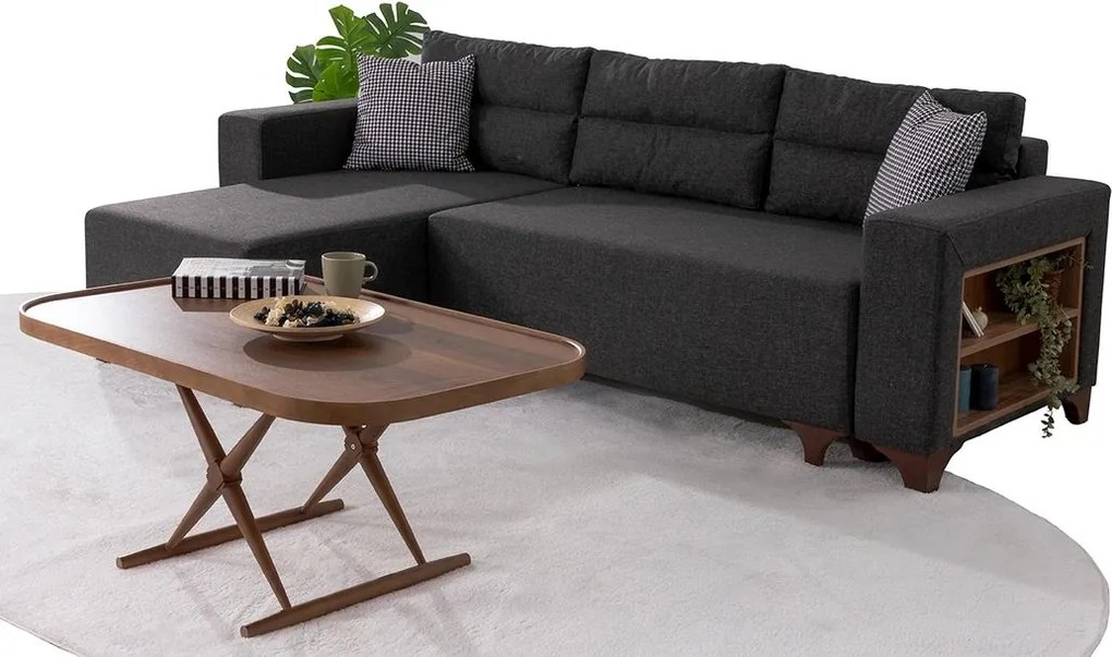 Corner Sofa-Bed Tloft Mini - Anthracite Anthracite