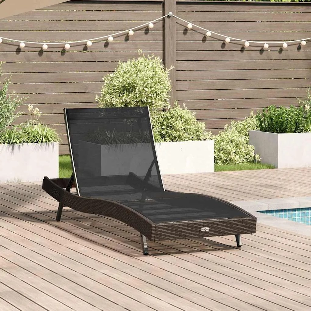 vidaXL Ξαπλώστρα 1-πρόσωπο 70 x 197 x 82 εκ. Πολυ-ρακί, Μέταλλο