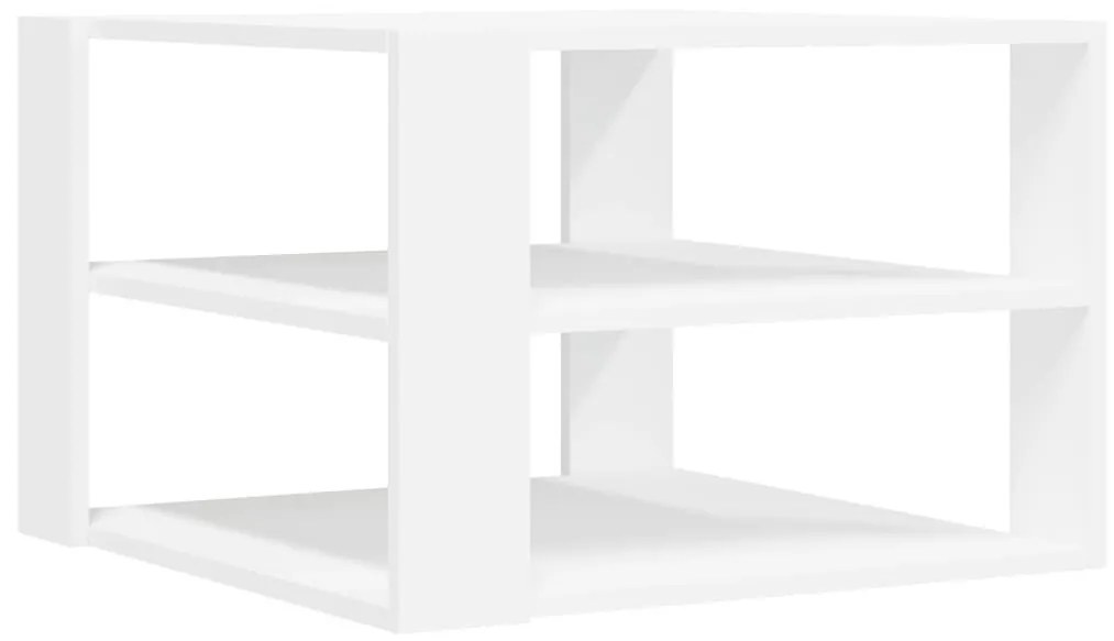 Τραπεζάκι Σαλονιού Λευκό 59,5x59,5x40 εκ. από Επεξεργ. Ξύλο - Λευκό