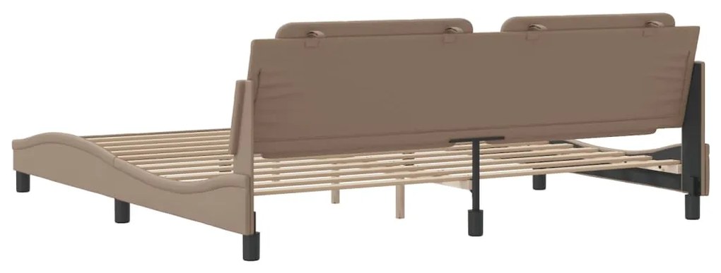 vidaXL Σκελετός Κρεβατιού Χωρίς Στρώμα Zadar Καπουτσίνο 200x200εκ. Συνθ. Δέρμα