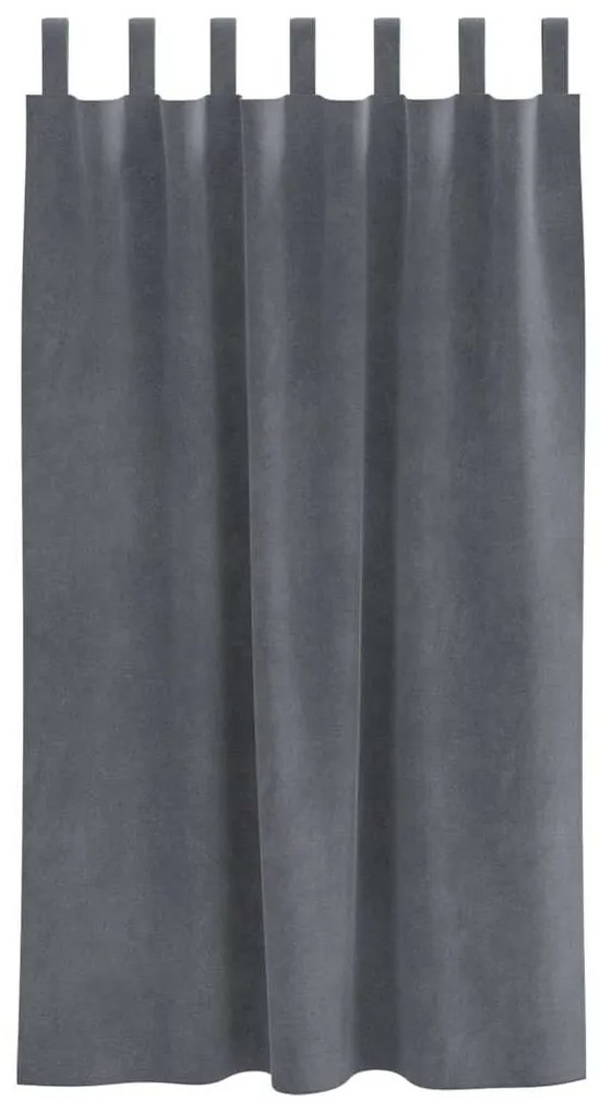 vidaXL Κουρτίνες με κουρτίνες 2 pcs Ανοιχτό γκρι 140 x 175 cm Βελούδο
