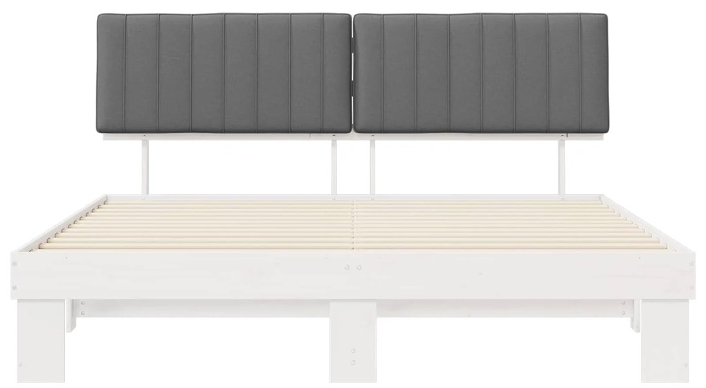 vidaXL Σκελετός Κρεβατιού με Επενδεδυμένο Κεφαλάρι Ανοιχτό γκρι