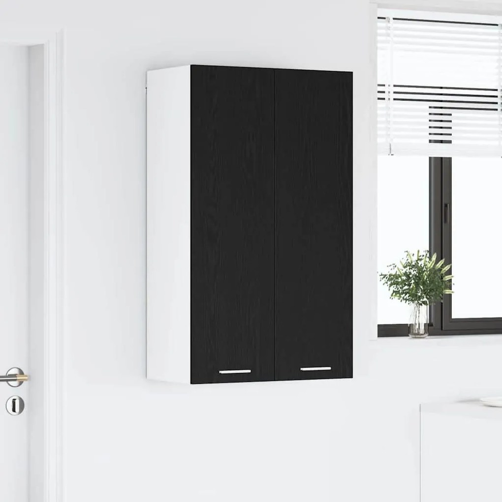 vidaXL Κρεμαστό ντουλάπι με αποθήκευση Μαύρη Οξυά 60 x 31 x 100 εκ.