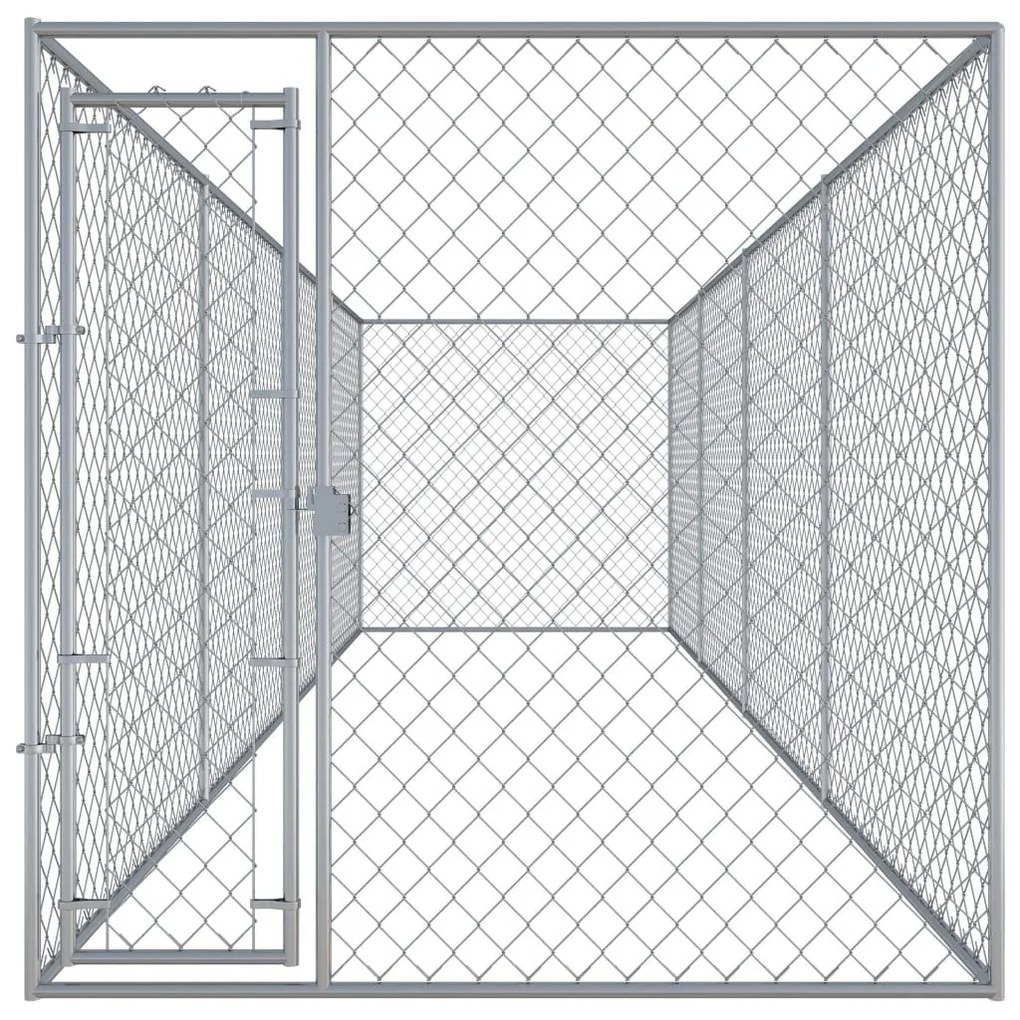 Κλουβί Σκύλου Εξωτερικού Χώρου 760 x 192 x 185 εκ. - Ασήμι