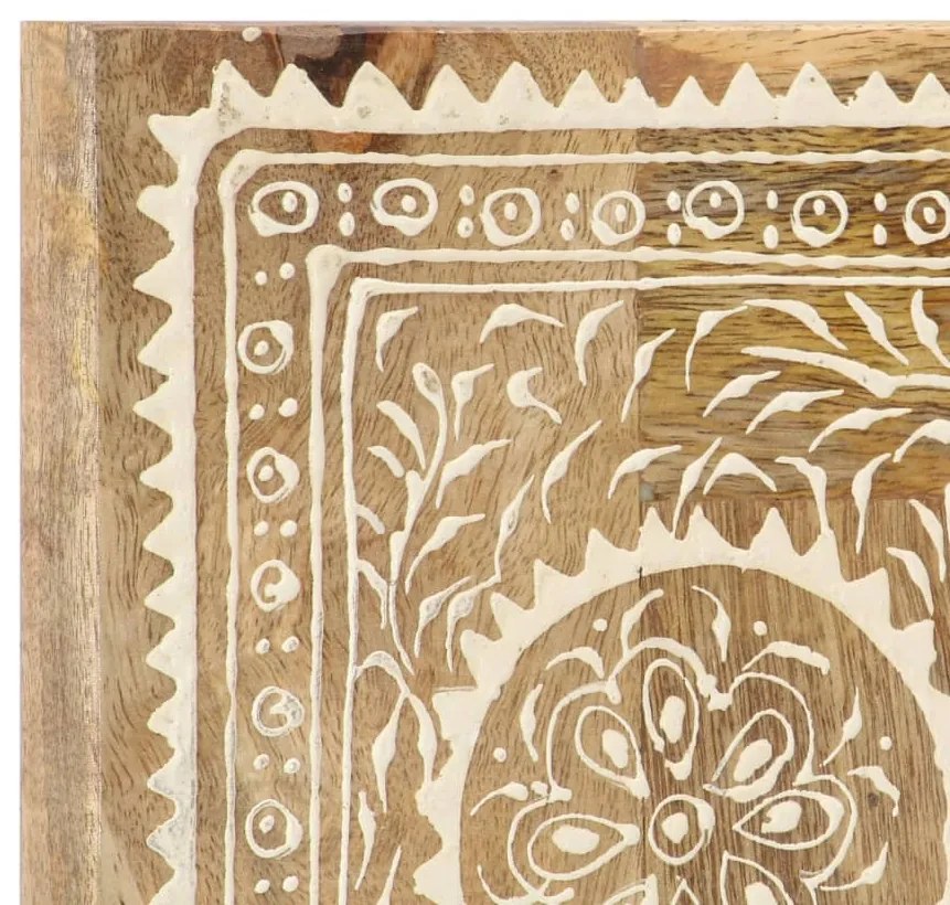 vidaXL Καθρέφτης με Χειροπ. Λεπτομέρειες 40 x 55 εκ. Μασίφ Ξύλο Μάνγκο