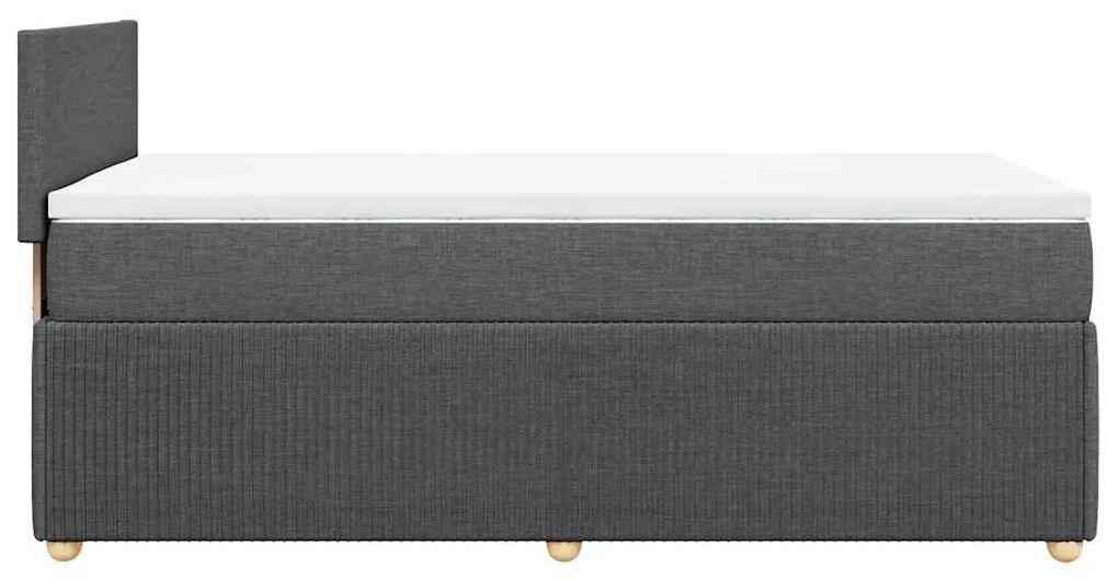 vidaXL Κρεβάτι Boxspring με Στρώμα Σκούρο Γκρι 80x200 εκ. Υφασμάτινο