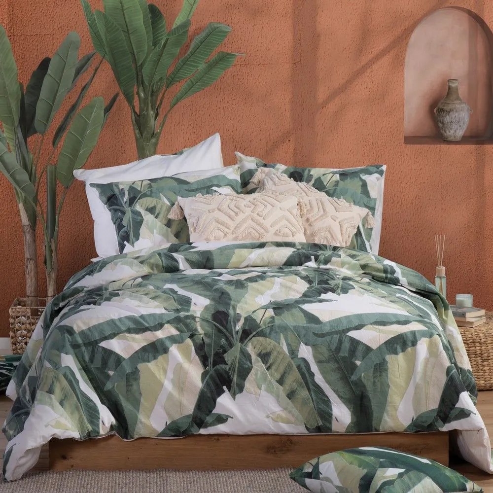 Σεντόνια Tropicana (Σετ 4τμχ) Green Nef-Nef Queen Size 240x270cm 100% Βαμβάκι