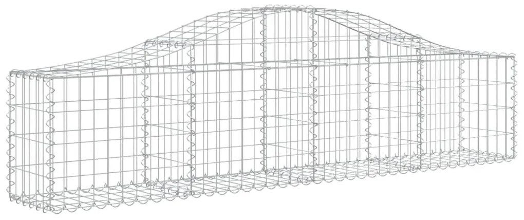 Συρματοκιβώτια Τοξωτά 2 τεμ. 200x30x40/60 εκ. Γαλβαν. Ατσάλι - Ασήμι