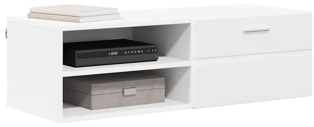 vidaXL Ντουλάπι TV με ράφι Λευκό 100.5 x 39 x 30 εκ Επεξεργασμένο ξύλο