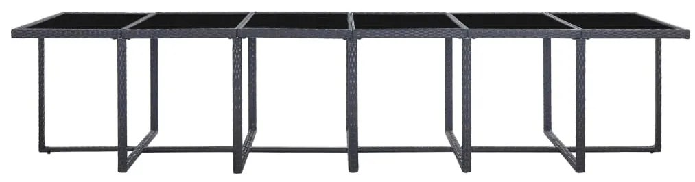 vidaXL Σετ Τραπεζαρίας Εξ. Χώρου 17 τεμ Μαύρο Συνθ. Ρατάν με Μαξιλάρια