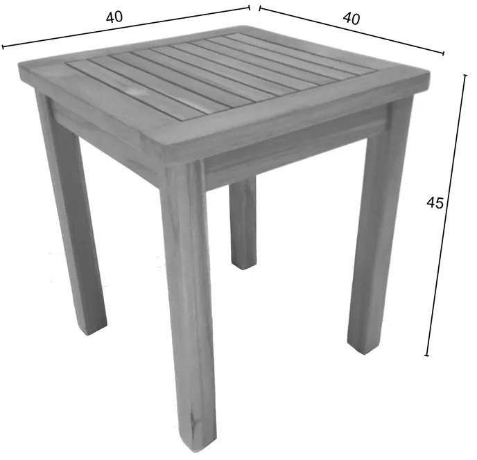 Τραπέζι Noly pakoworld teak ξύλο σε φυσική απόχρωση 40x40x45εκ - 343-000008