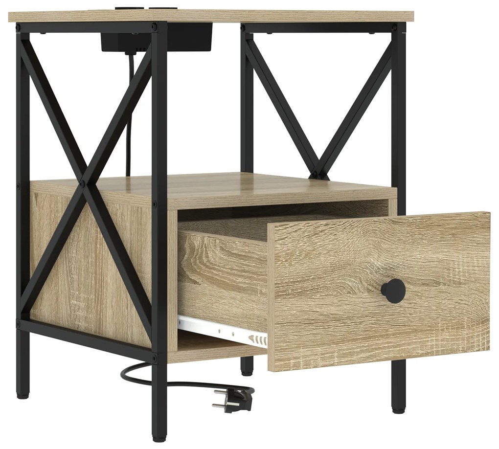 vidaXL Κομοδίνο Sonoma Δρυς 41.5 x 40.5 x 55 εκ. Επεξεργασμένο ξύλο