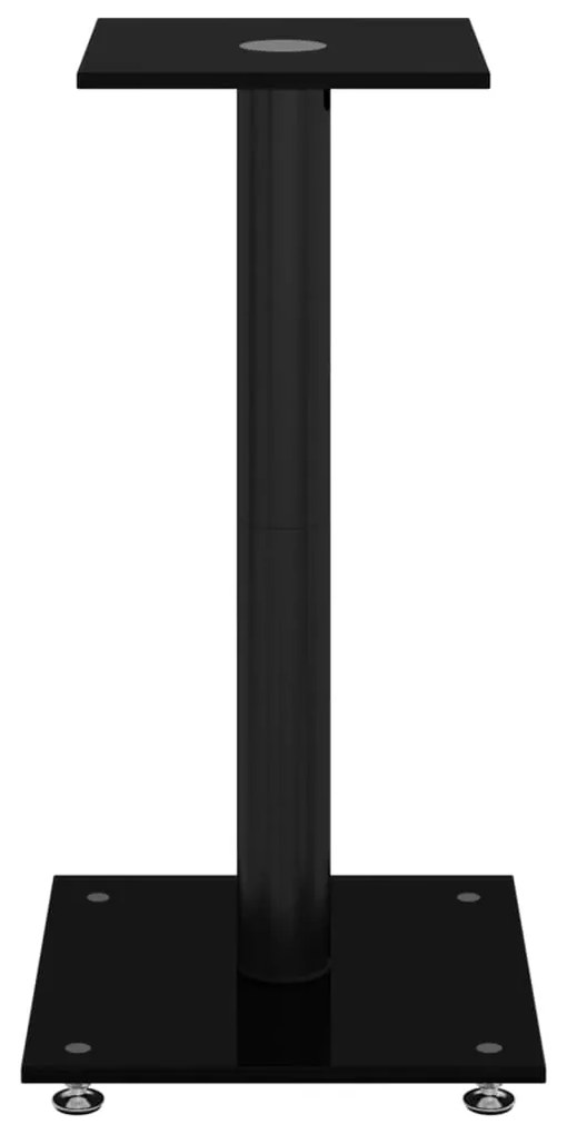 vidaXL Βάσεις Ηχείων με 1 Στήλη 2 τεμ. Μαύρες από Ψημένο Γυαλί