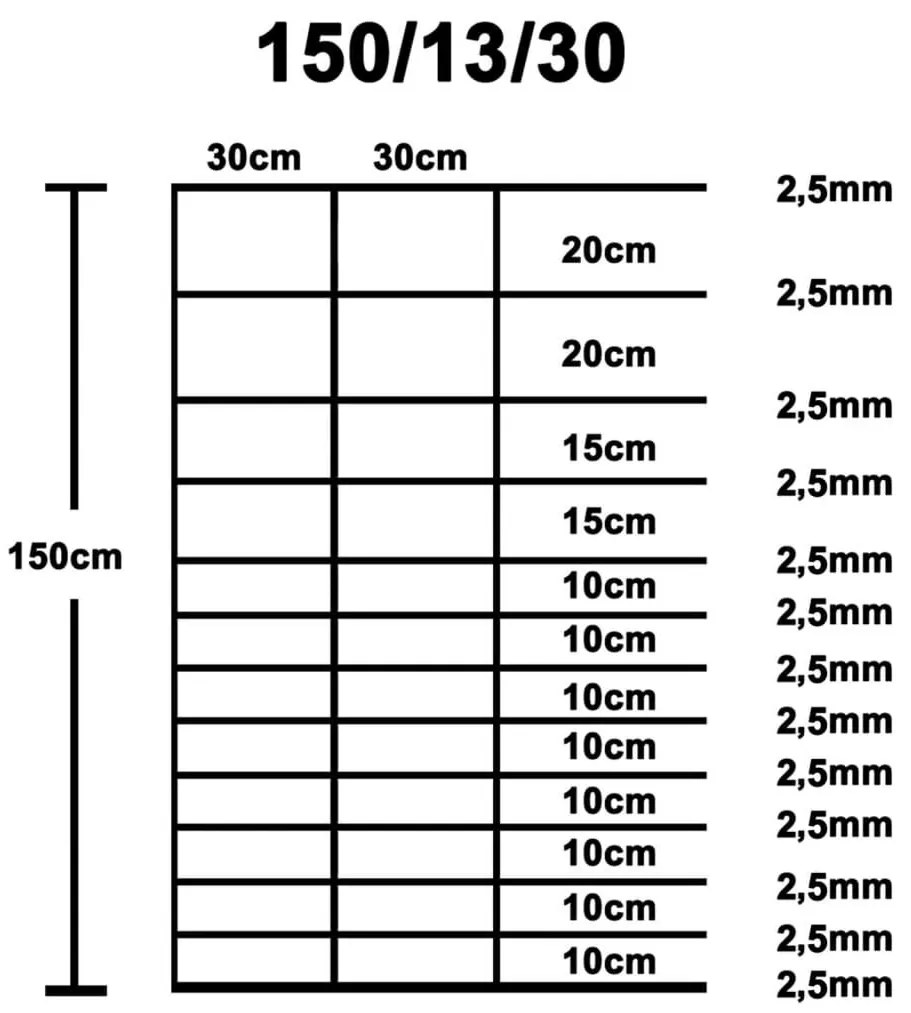 Συρματόπλεγμα Περίφραξης Ασημί 50 x 1,5 μ. Γαλβανισμένο Ατσάλι - Ασήμι