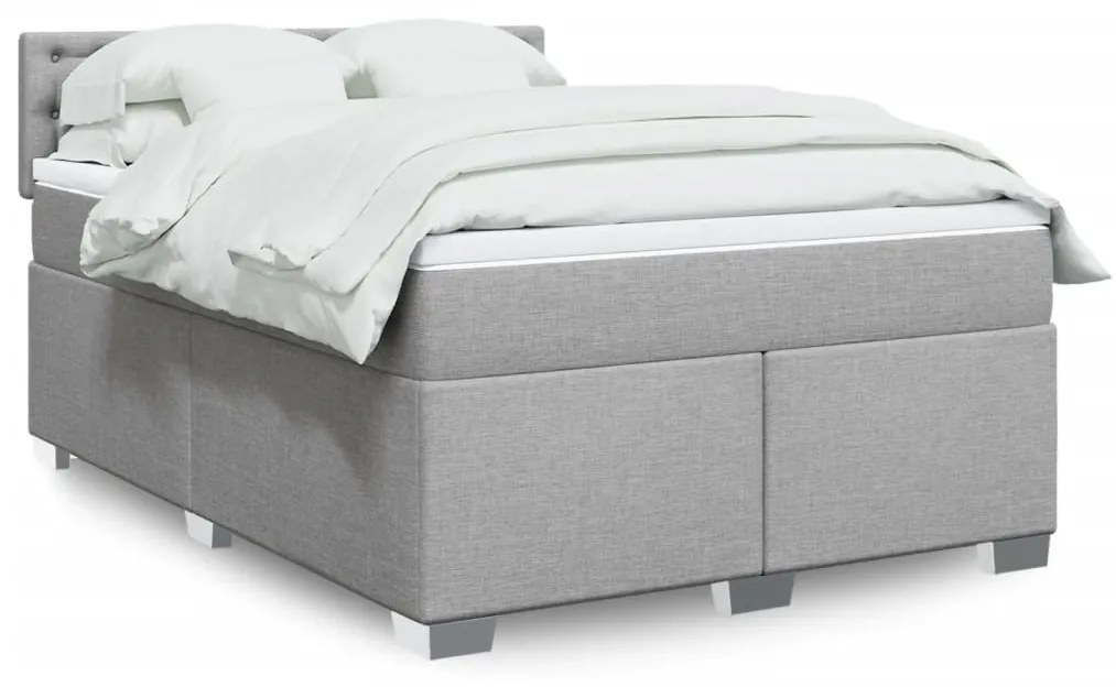 ΚΡΕΒΑΤΙ BOXSPRING ΜΕ ΣΤΡΩΜΑ ΑΝΟΙΧΤΟ ΓΚΡΙ 140X190 ΕΚ. ΥΦΑΣΜΑΤΙΝΟ 3288197