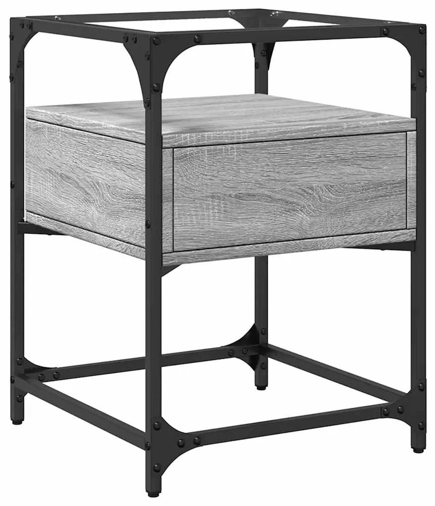 vidaXL Κομοδίνα 2 τεμ. Γκρι Sonoma 40 x 40 x 55 εκ. από Επεξεργ. Ξύλο
