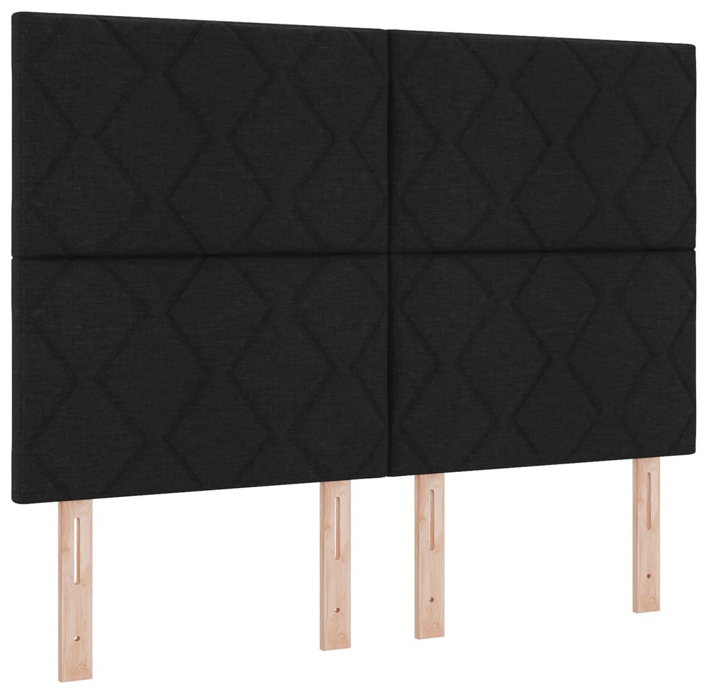 vidaXL Κρεβάτι με στρώμα Μαύρο 140x200 εκ. Υφάσματος