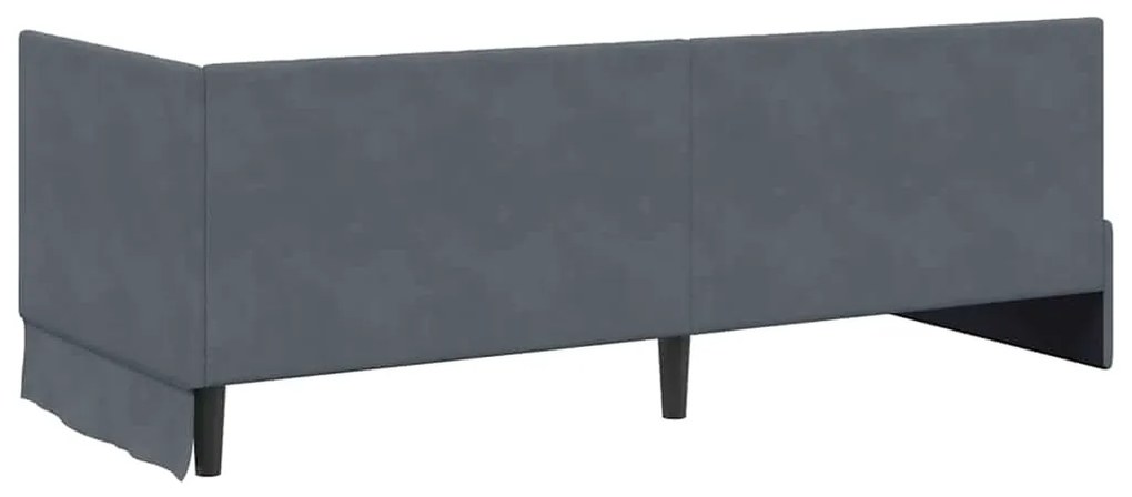 vidaXL Κρεβάτι Γωνίας με κεφαλάρι Σκούρο γκρι 80 x 200 cm Βελούδο